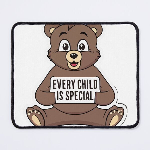 Item preview, Cute Bear with 'Every Child is Special' Sign Illustration designed and sold by NiftyWrx.