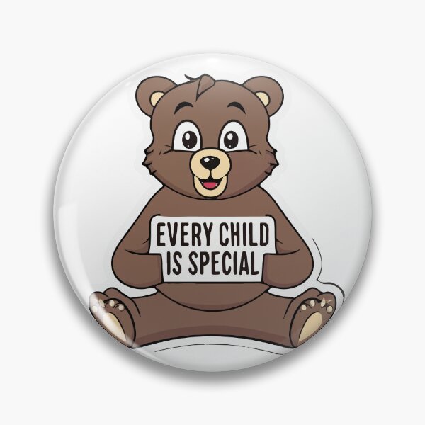 Item preview, Cute Bear with 'Every Child is Special' Sign Illustration designed and sold by NiftyWrx.