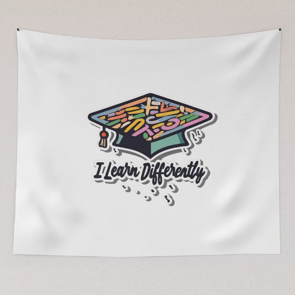 Item preview, I Learn Differently Graduation Cap Doodle designed and sold by NiftyWrx.