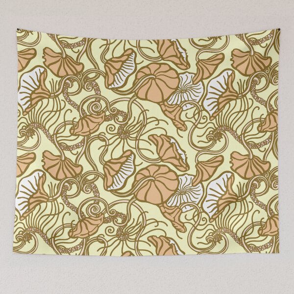 Item preview, Macroalgae Repeating Patterns: Mermaid's wine glass, beige designed and sold by Chrysasaur.