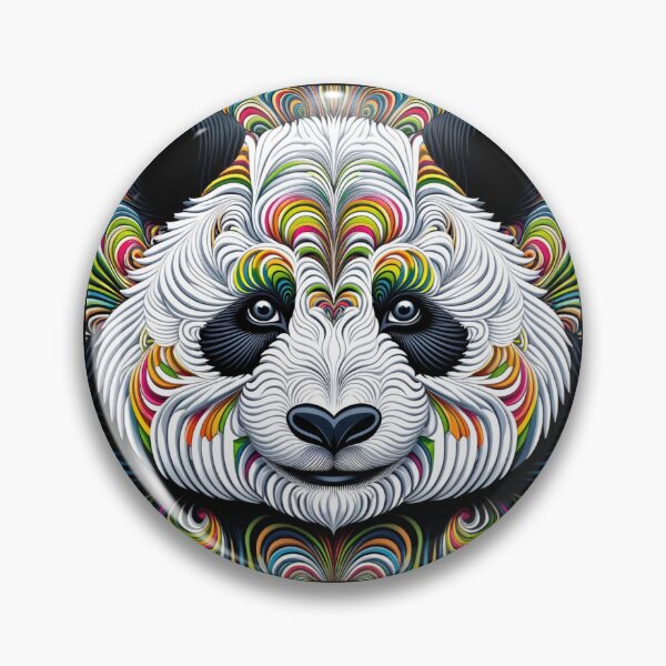 Item preview, Colorful optical illusion panda designed and sold by ArtemisDesignAI.