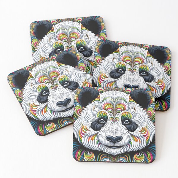 Item preview, Colorful optical illusion panda designed and sold by ArtemisDesignAI.