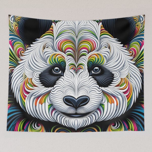 Item preview, Colorful optical illusion panda designed and sold by ArtemisDesignAI.
