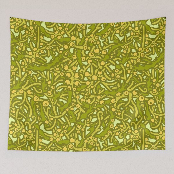 Item preview, Macroalgae Repeating Patterns: Sargassum, olive green designed and sold by Chrysasaur.