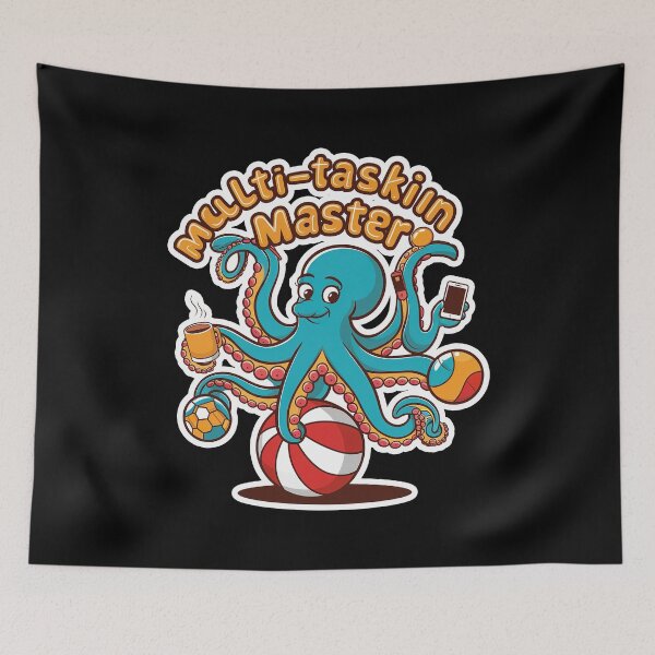Item preview, Cute Octopus The Multi Tasking Master Funny T-Shirt  designed and sold by Witty Shirts.
