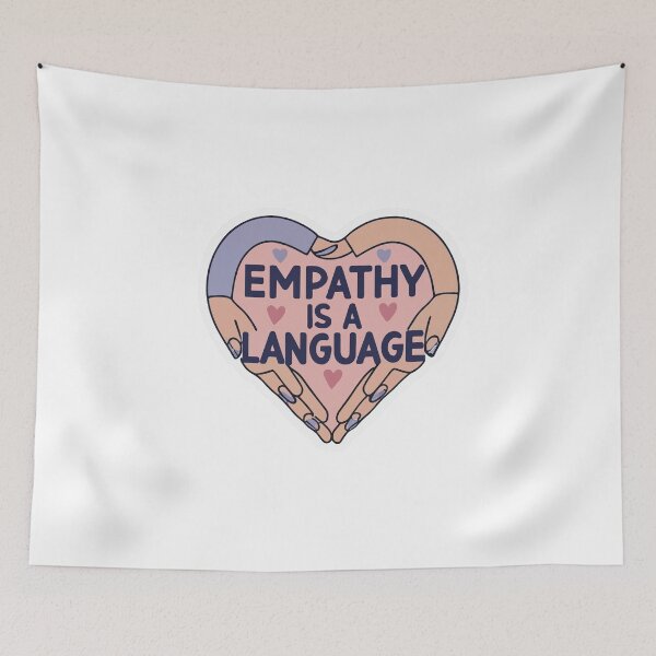 Item preview, Empathy is a Language Heart Hands Sticker designed and sold by NiftyWrx.