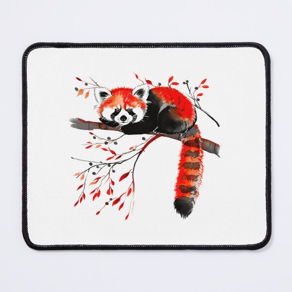 Item preview, Red panda with Flowers designed and sold by xiao xuans.