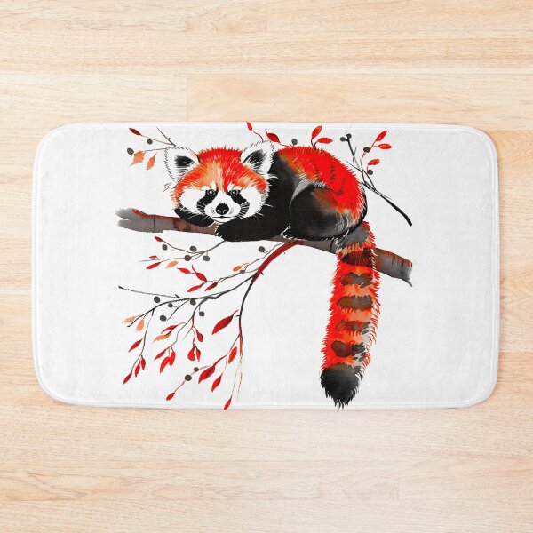 Item preview, Red panda with Flowers designed and sold by xiao xuans.