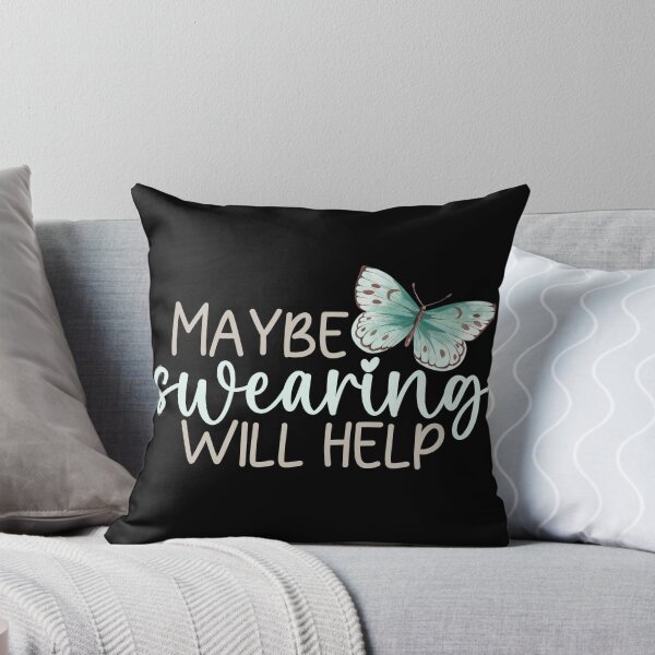 Item preview, Maybe swearing will help - watercolor butterfly designed and sold by EvergreenWhimsy.