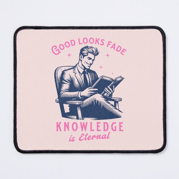 Item preview, Good Looks Fade Knowledge is Eternal, Vintage Bookish Pink designed and sold by TaiyoDigital36.