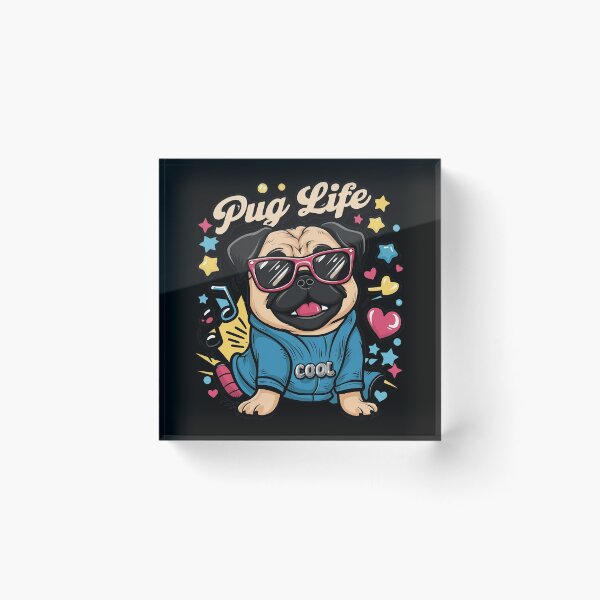 Item preview, Cute Cool Pug Life Colorful T-Shirt  designed and sold by Witty Shirts.