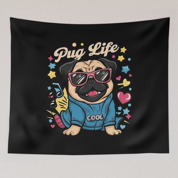 Item preview, Cute Cool Pug Life Colorful T-Shirt  designed and sold by Witty Shirts.