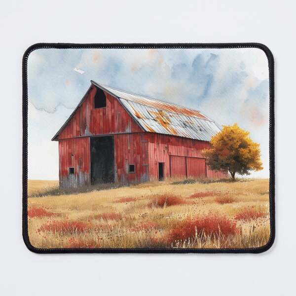 Item preview, Rustic Red Barn in Lush Grassy Field designed and sold by Mr-whiteBG.