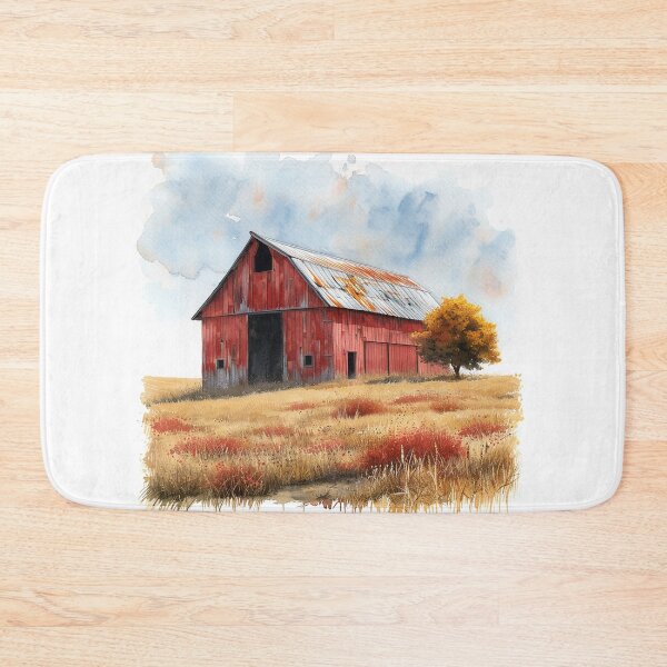 Item preview, Rustic Red Barn in Lush Grassy Field designed and sold by Mr-whiteBG.
