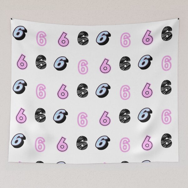 Item preview, pack of stickers, number six, different illustrations designed and sold by Numbers-Art.