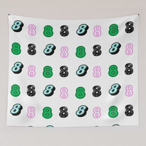 Item preview, pack of stickers, number eight, different illustrations designed and sold by Numbers-Art.