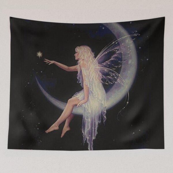 Item preview, Fairy sitting on moon designed and sold by Bunniesshop444.