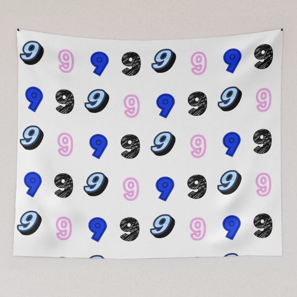 Item preview, pack of stickers, number nine, different illustrations designed and sold by Numbers-Art.