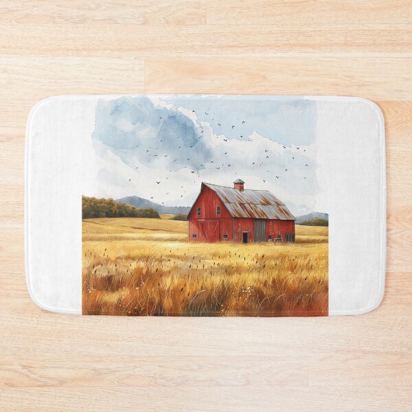 Item preview, Rustic Red Barn in Grassy Field designed and sold by Mr-whiteBG.