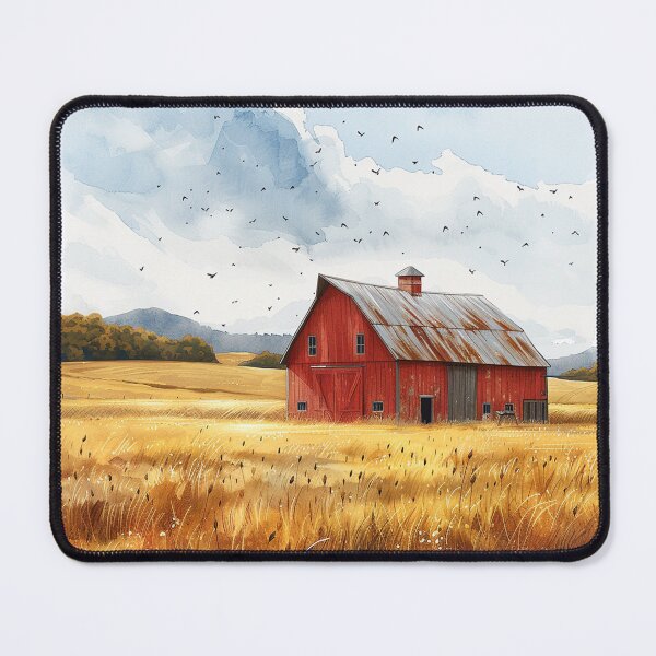 Item preview, Rustic Red Barn in Grassy Field designed and sold by Mr-whiteBG.