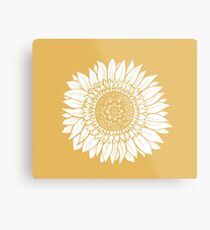 Gelbe Blume Zeichnung Tapisserie Metallbild
