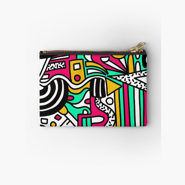 Item preview, Geometric Popart green pink yellow black white colorful designed and sold by Michalaart.