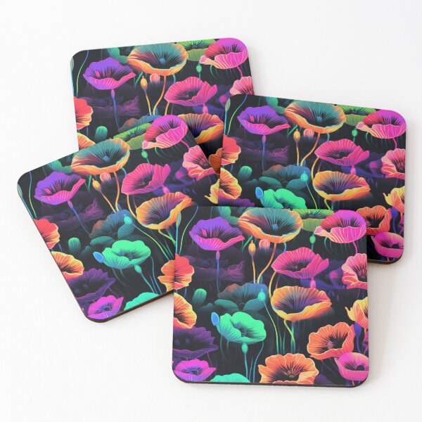 Item preview, Neon Poppies: Vibrant Floral Art designed and sold by SBD-Shop.