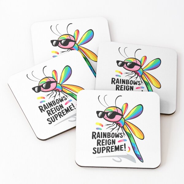 Item preview, Rainbow Reigns Supreme: A Stylish Dragonfly with Pride Sunglasses designed and sold by SplashTastic.