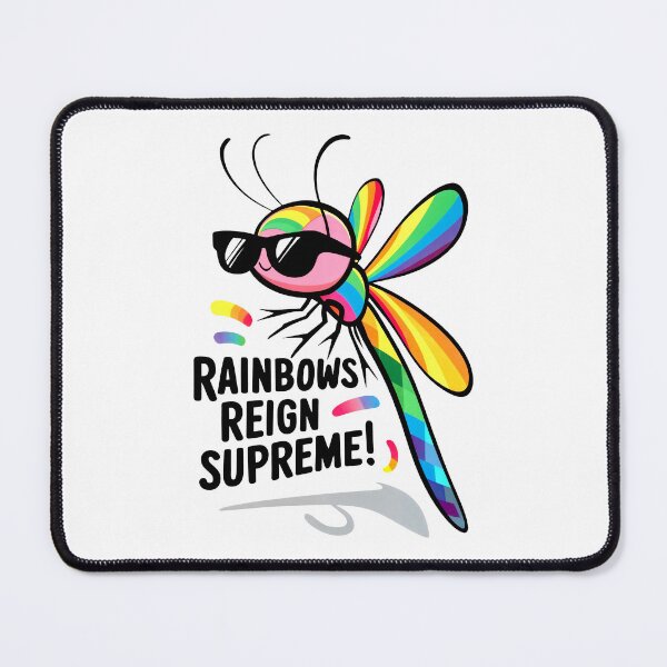 Item preview, Rainbow Reigns Supreme: A Stylish Dragonfly with Pride Sunglasses designed and sold by SplashTastic.