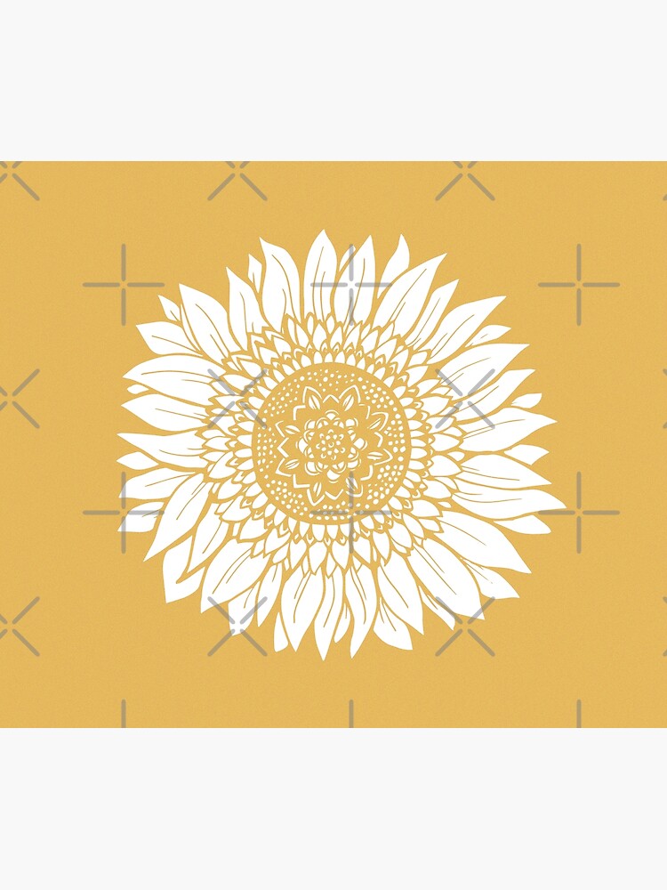 Yellow Flower Drawing Tapestry by aterkaderk