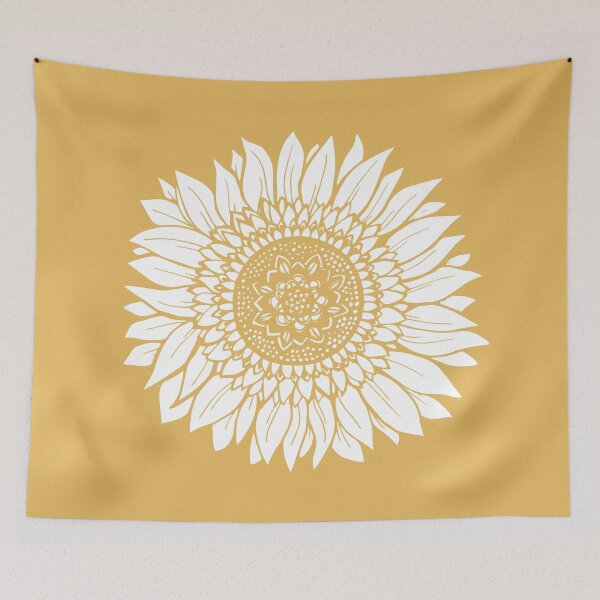Item preview, Yellow Flower Drawing Tapestry designed and sold by aterkaderk.