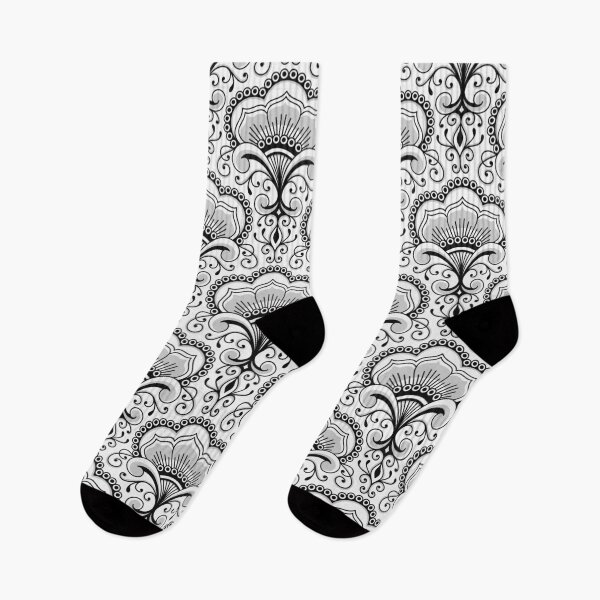 Item preview, 3158 A - floral ornaments / decorative lace, black and white designed and sold by RouCouCou.
