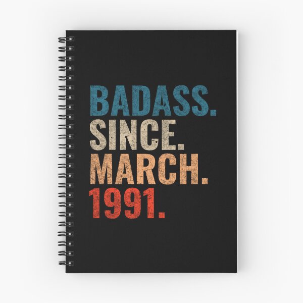 Item preview, Badass since March 1991 Vintage 1991 March birthday gift designed and sold by Teelogic.