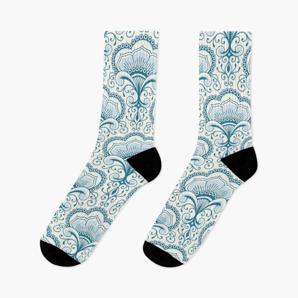 Item preview, 3158 B - floral ornaments / decorative lace, blue and white designed and sold by RouCouCou.