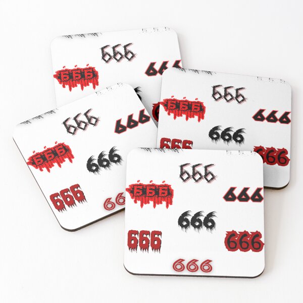 Item preview, pack of stickers, number six six six, different illustrations designed and sold by Numbers-Art.
