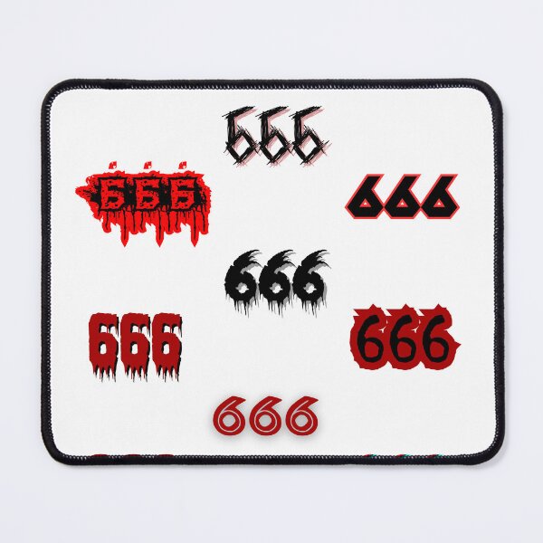 Item preview, pack of stickers, number six six six, different illustrations designed and sold by Numbers-Art.