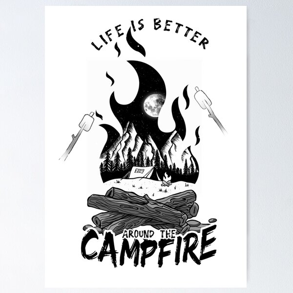 Item preview, campfire minimalist art designed and sold by Afire Designs.