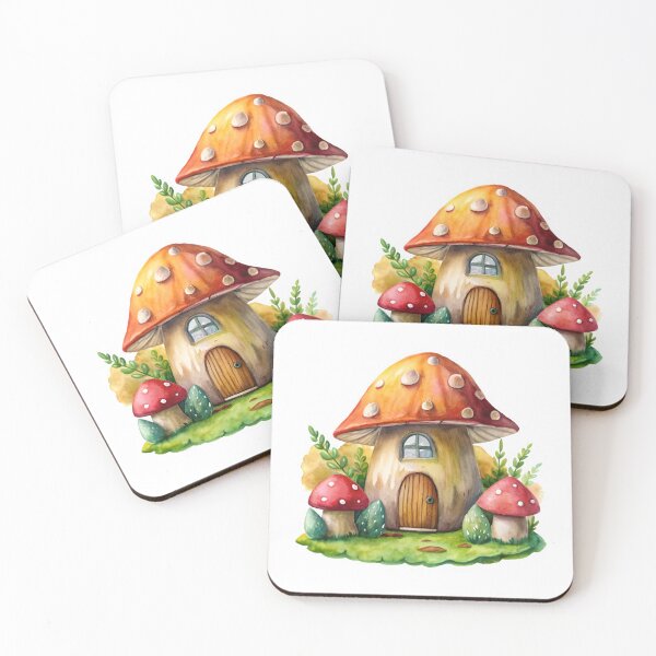 Item preview, Dreamy Watercolor Mushroom Cottage designed and sold by Craft99.