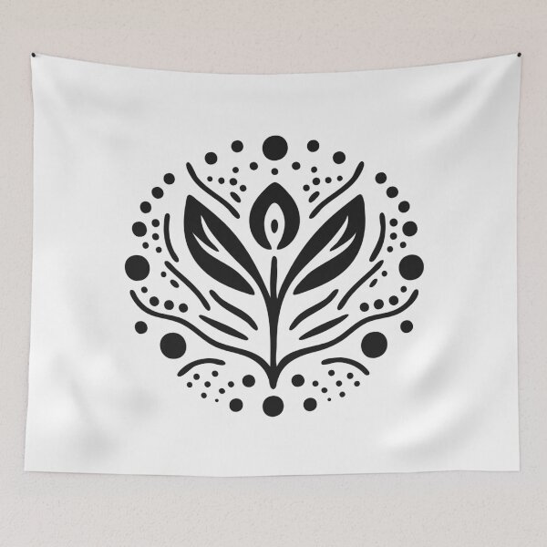 Item preview, Black Flower in Polish Folklore Style designed and sold by SlavicFolk.
