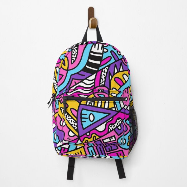 Item preview, Geometric Colorful Popart Abstract Light blue purple pink yellow black white designed and sold by Michalaart.