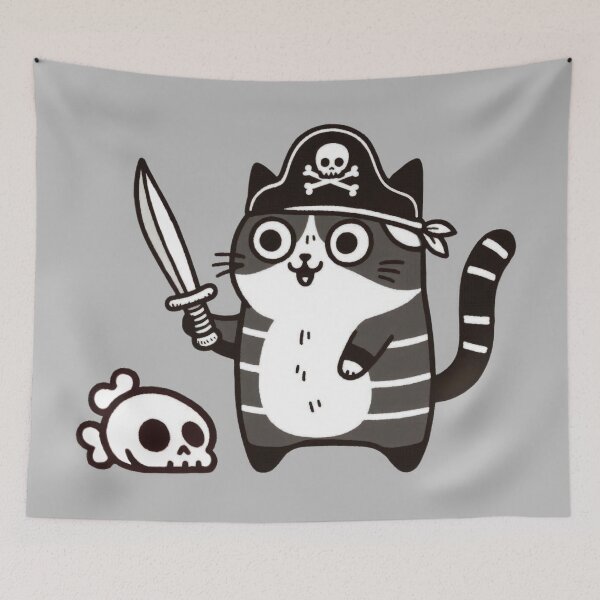 Item preview, Funny Cat Pirate designed and sold by VerveVerseBoo.