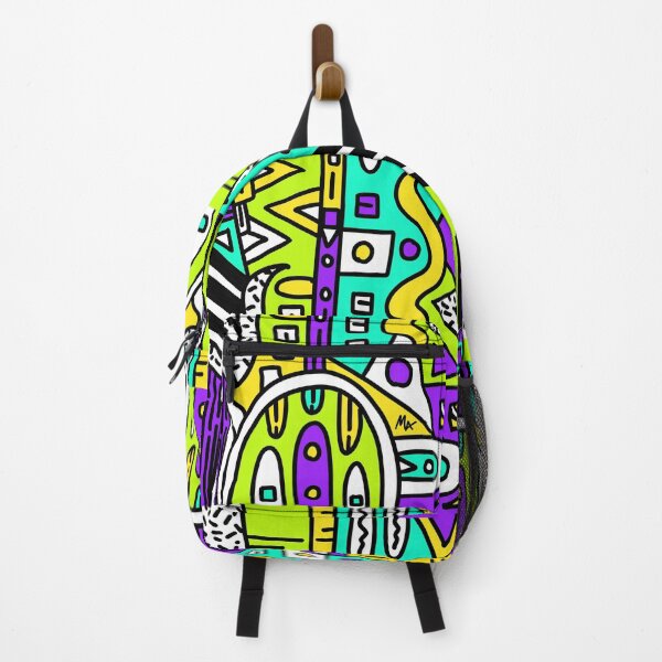 Item preview, Geometric Abstract Popart Light blue green purple yellow black white designed and sold by Michalaart.