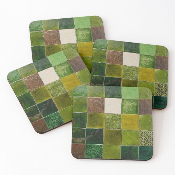 Item preview, square green earthy tiles interior decore  designed and sold by hahacore.