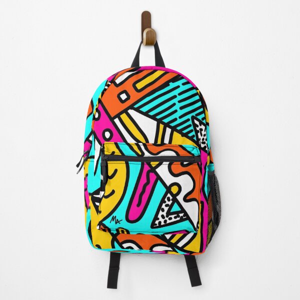 Item preview, Geometric Abstract Popart pink yellow light blue black white colorful designed and sold by Michalaart.