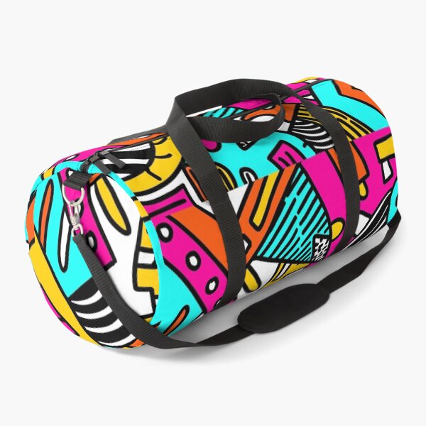 Item preview, Geometric Abstract Popart pink yellow light blue black white colorful designed and sold by Michalaart.