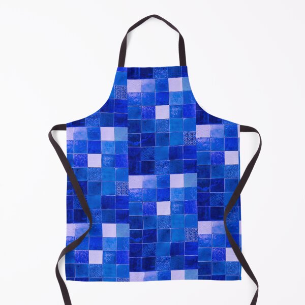 Item preview, blue floral natural clay tiles interior decore designed and sold by hahacore.
