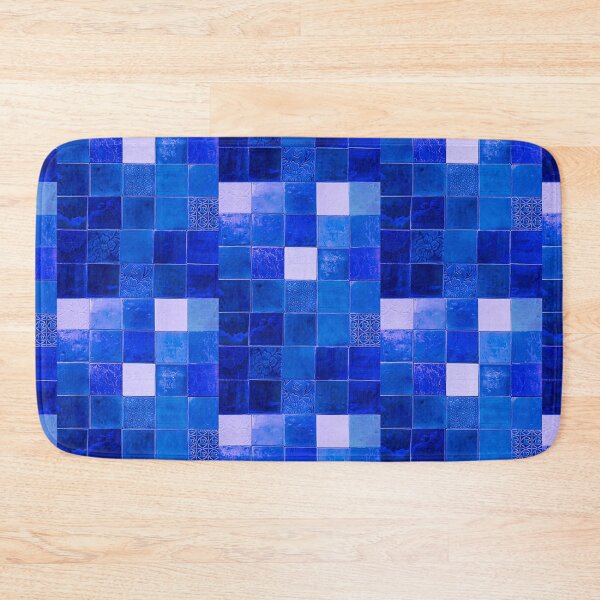 Item preview, blue floral natural clay tiles interior decore  designed and sold by hahacore.