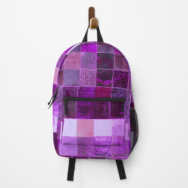 Item preview, purple and pink square floral natural clay tiles interior decore designed and sold by hahacore.