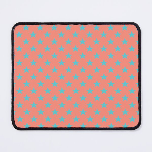 Item preview, Geometric Sunset on Sea Bright Turquoise Stars on Soft Coral designed and sold by Triplicate Limited.