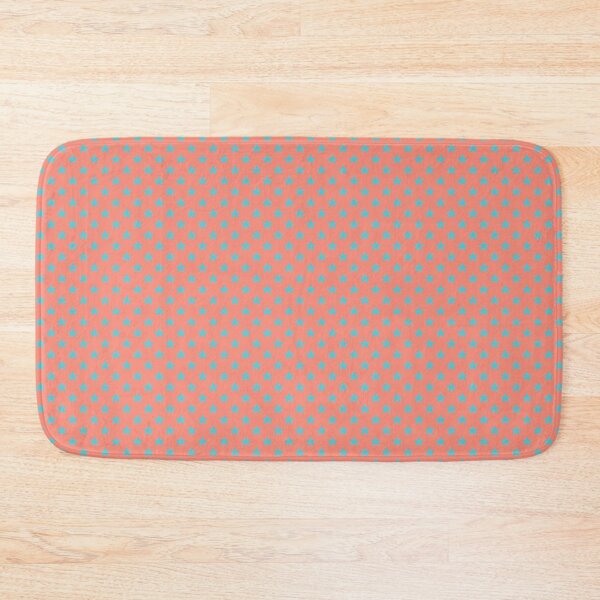 Item preview, Geometric Sunset on Sea Bright Turquoise Stars on Soft Coral designed and sold by Triplicate Limited.